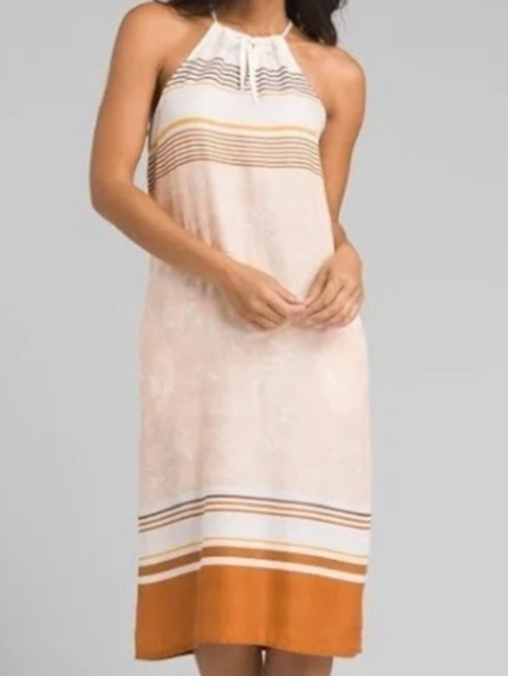 Prana Parisol Midi Sundress Peach Canopy Stripe Size Medium